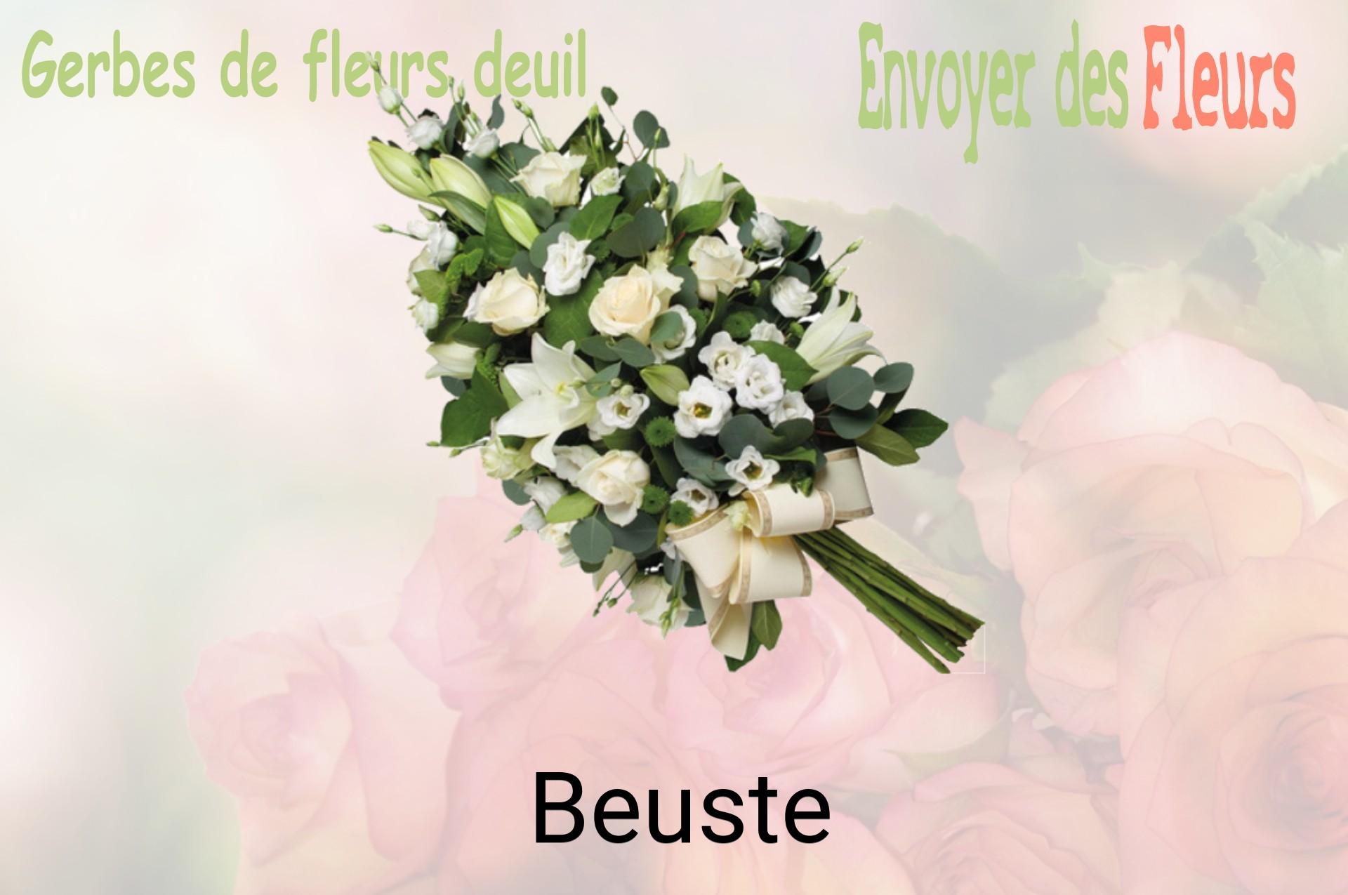 Gerbe de fleurs de deuil livrée à Beuste